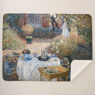 Cobertor Sherpa Claude Monet - O Luncheon, painel decorativo