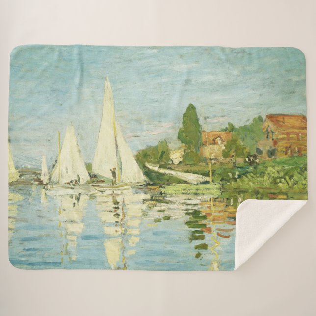 Cobertor Sherpa Claude Monet. Regattas em Argenteuil (Frente (Horizontal))