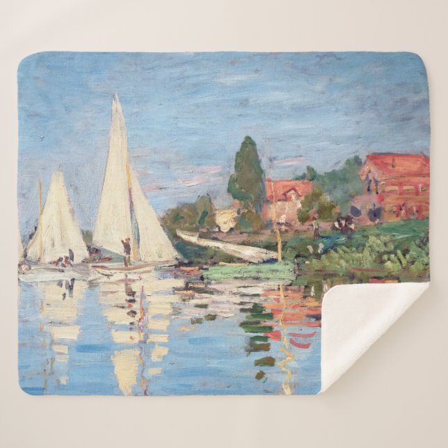 Cobertor Sherpa Claude Monet - Regattas em Argenteuil (Frente (Horizontal))