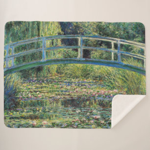 Cobertor Sherpa Claude Monet - Water Lily Pond & Japanesese Bridge