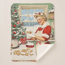 Cobertor Sherpa Claus Holiday Baking Delight
