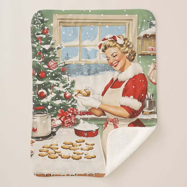 Cobertor Sherpa Claus Holiday Baking Delight (Frente)