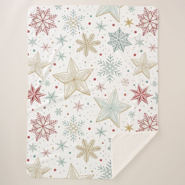 Cobertor Sherpa "Cobertor Pastel Estrela Noite Sherpa (Frente)