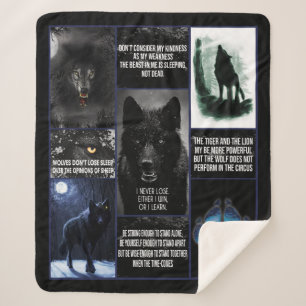 Cobertor Sherpa Cobertura de Lobo Negro, Cobertura de Presente de