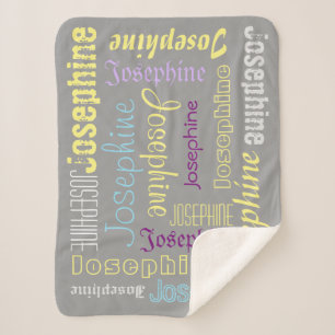 Cobertor Sherpa Cobertura de nome personalizado suave e quente do