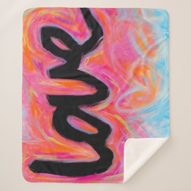 Cobertor Sherpa Cobertura de Sherpa da coleção do "AMOR" (Frente)