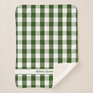 Cobertor Sherpa Cobertura de Verificação de Buffalo Branco Verde c