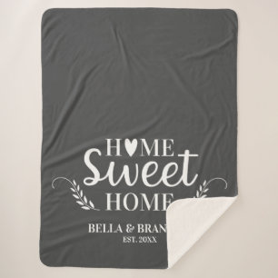 Cobertor Sherpa Cobertura do Nome do Monograma da Cinza Moderna