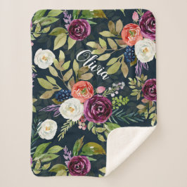 Cobertor Sherpa Cobertura feita sob encomenda floral do bebé de