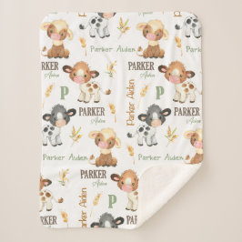 Cobertor Sherpa Cobertura personalizada para bebês de vaca | 30x40