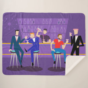 Cobertor Sherpa Cobertura retro de Sherpa do bar alegre