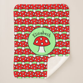 Cobertor Sherpa Cobertura vermelha de Sherpa do cogumelo