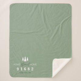 Cobertor Sherpa Código Postal Personalizado Sage Casa Doce Lar