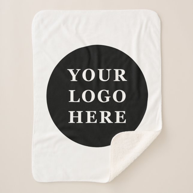 Cobertor Sherpa Código QR preto elegante e elegante (Frente)