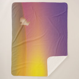 Cobertor Sherpa Coelho Branco Bonito no Monte Grassy no nascer do 