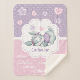 Cobertor Sherpa Coelho conhecido feito sob encomenda adorável do