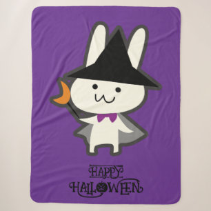 Cobertor Sherpa Coelho do Mágico Bruto do Halloween Roxo
