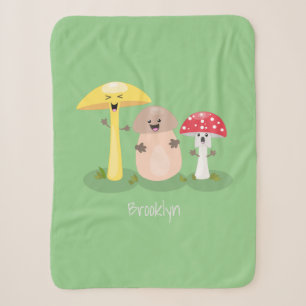 Cobertor Sherpa Cogumelo kawaii fofo fungo cogumelo