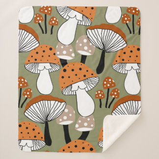Cobertor Sherpa Cogumelos Coloridos de Desenho em abstrato, Repeti