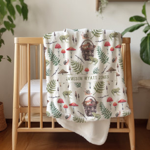 Cobertor Sherpa Cogumelos de outono   Ilustrações de Aquarela