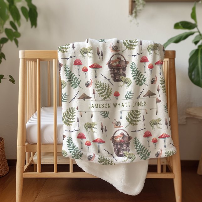Cobertor Sherpa Cogumelos de outono | Ilustrações de Aquarela (Criador carregado)