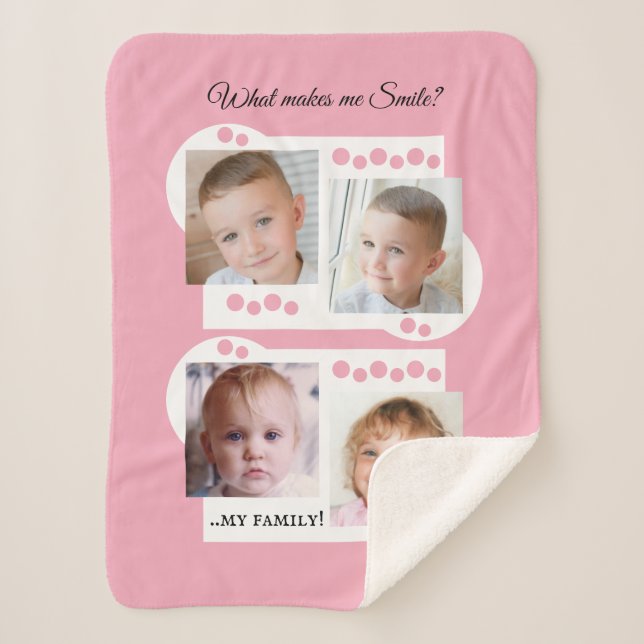 Cobertor Sherpa Colagem adicionar suas próprias fotos personalizad (Frente)