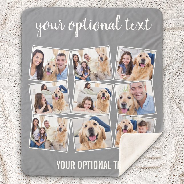 Cobertor Sherpa Colagem de Fotografias da Cinza 9 Moderna (Criador carregado)