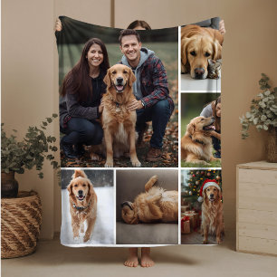 Cobertor Sherpa Colagem de Fotografias de Cães Sherpa Blanket Pet 