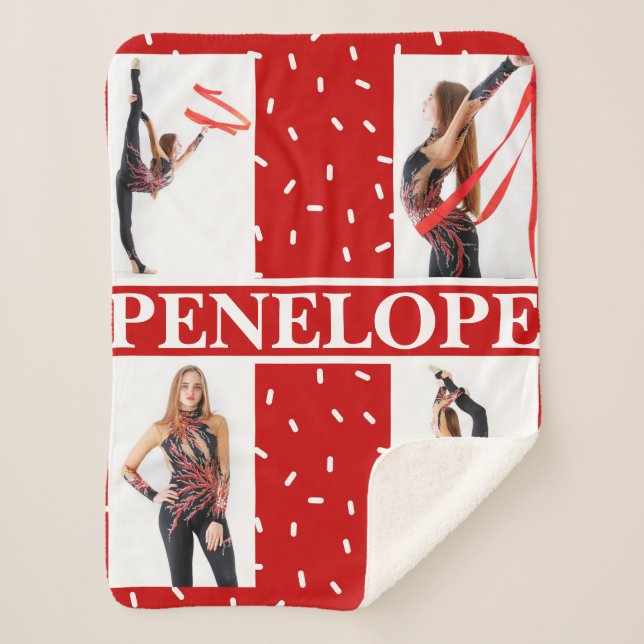 Cobertor Sherpa Colagem de Fotografias de Natal Sprinkle 4 (Frente)