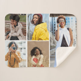 Cobertor Sherpa Colagem de Fotografias do Design 5