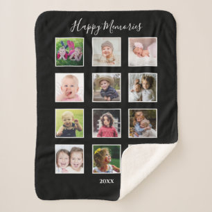 Cobertor Sherpa Colagem de Fotografias Multi12 Para Crianças Fami