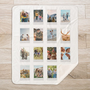 Cobertor Sherpa Colagem de Fotografias Personalizada Instant Film 