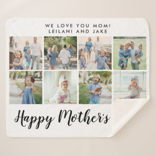 Cobertor Sherpa Colagem de Fotos Bravas da Mãe Feliz