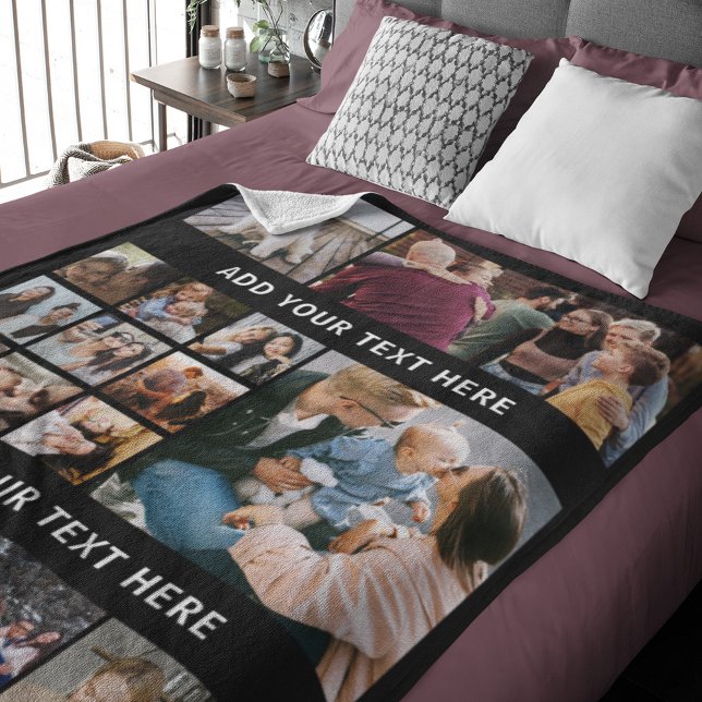 Cobertor Sherpa Colagem de Fotos da Família 15 (Criador carregado)