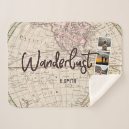 Cobertor Sherpa Colagem de Fotos de Memórias de Viagem. Wanderlust