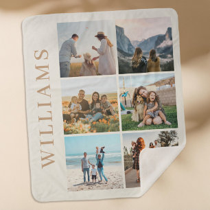 Cobertor Sherpa Colagem de Fotos Moderna 6