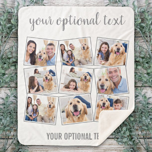 Cobertor Sherpa Colagem de Fotos Moderna 9