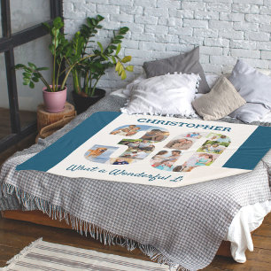 Cobertor Sherpa Colagem de Fotos na Forma Número 30 para anivers