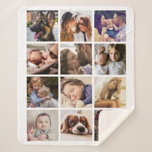 Cobertor Sherpa Colagem de Fotos Personalizada 12