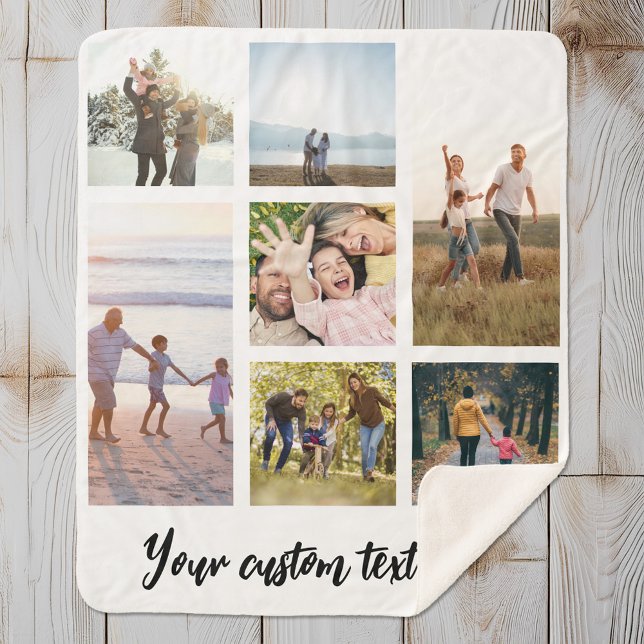 Cobertor Sherpa Colagem de Fotos Personalizada 7 (Criador carregado)