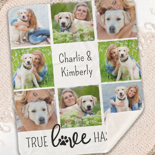 Cobertor Sherpa Colagem de Fotos Personalizada Pet 8 Pet 8 do True