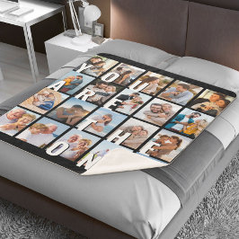 Cobertor Sherpa Colagem de Fotos Romântica 20 Você é o Único Preto