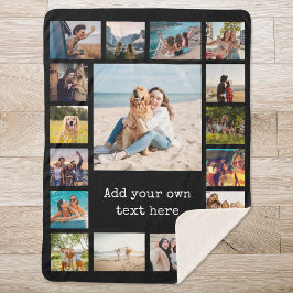 Cobertor Sherpa Colagem de Fotos Simples Moderna 17