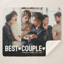 Cobertor Sherpa Colagem de Melhor Casal Personalizada por Foto Mod