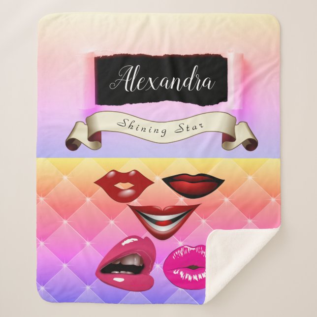 Cobertor Sherpa Colagem de Pop Moderno Multicolorido Negrito (Frente)