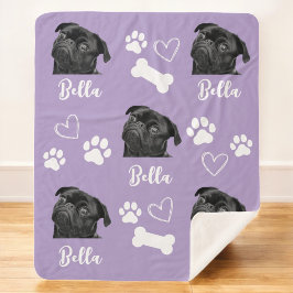 Cobertor Sherpa Colagem Fotográfica Pet 5 Personalizada do Cão