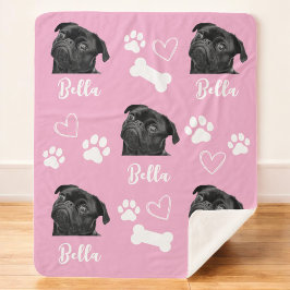 Cobertor Sherpa Colagem Fotográfica Pet 5 Personalizada do Cão