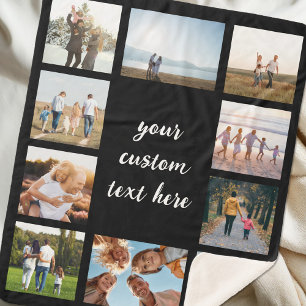 Cobertor Sherpa Colagem Personalizada de 10 Fotos