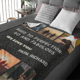 Cobertor Sherpa Colagem Personalizada de Fotos 60º Presentes de An