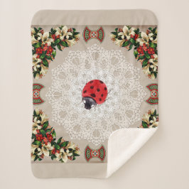 Cobertor Sherpa Colagem Vintage Retro com rendas e flores